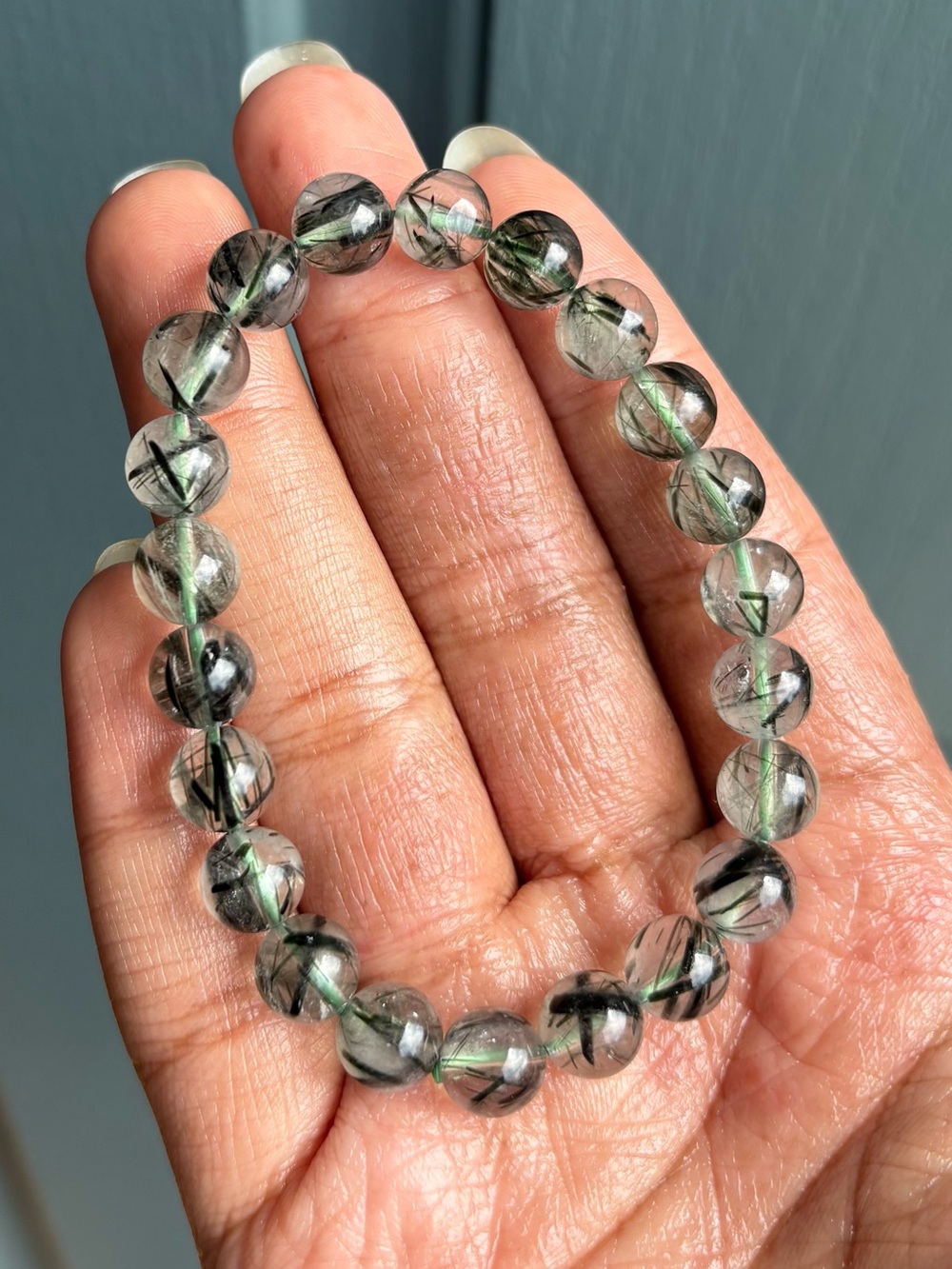HQ Green Rutile in Quartz Crystal Bracelet